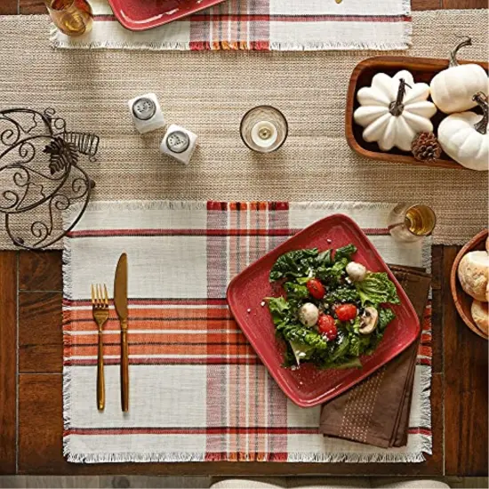 DII Pumpkin Spice Plaid Placemat (Set of 6) {3}