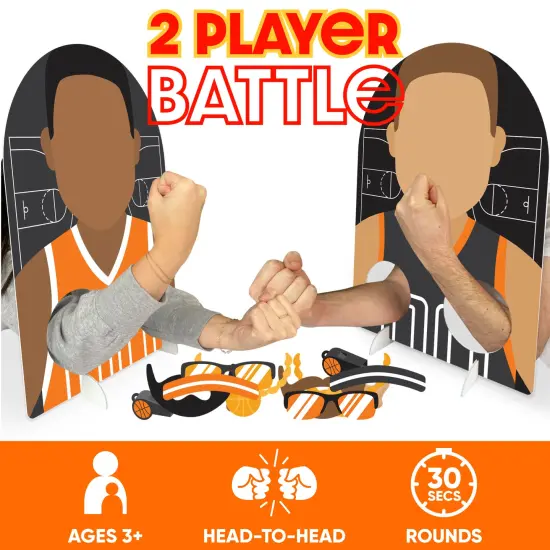 Big Dot of Happiness Nothin' But Net - Basketball - Baby Shower or Birthday Activity - 2 Player Build-A-Face Party Game {3}