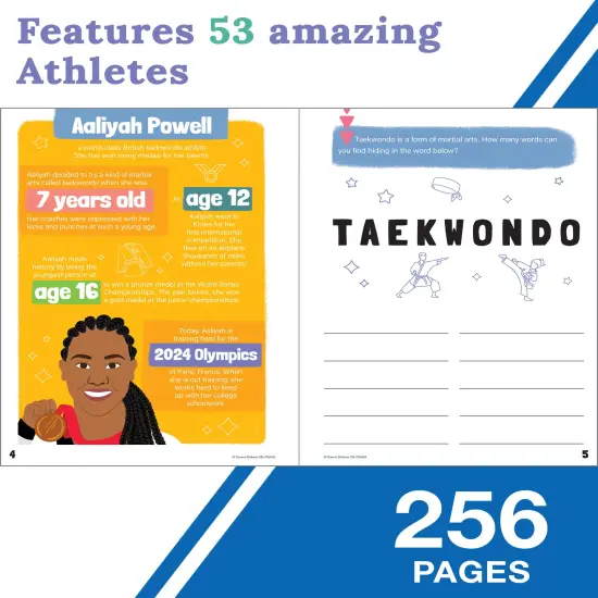 Amazing People: Athletes Activity Book, 2nd Grade Workbook With Biographies, Learning Activities, Stickers, Flash Cards, Poster, and More for Kids Ages 7 and Up {4}
