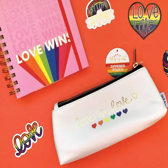 Love is Love Rainbow Hearts Pencil Pouch {2}