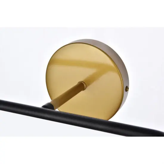 Hanson 4 lights bath sconce in black with brass with clear shade {5}