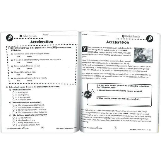 Force Motion & Simple Machines Big Book {2}