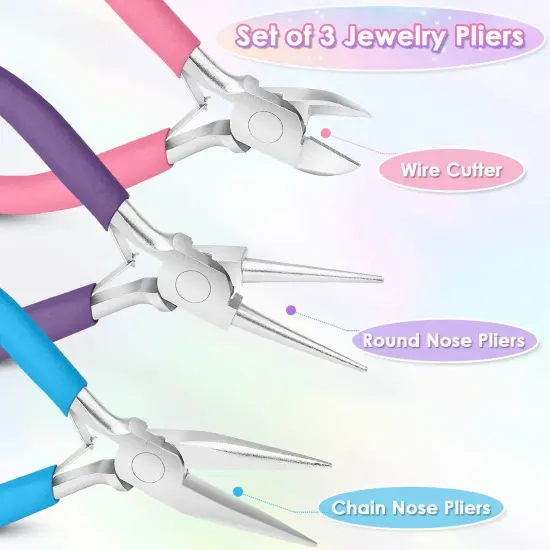Jewelry Pliers Set by Shynek - Includes Needle Nose Pliers, Round Nose Pliers, and Wire Cutters for Jewelry Making, Repair, Wire Wrapping, Beading, and Crafts {5}