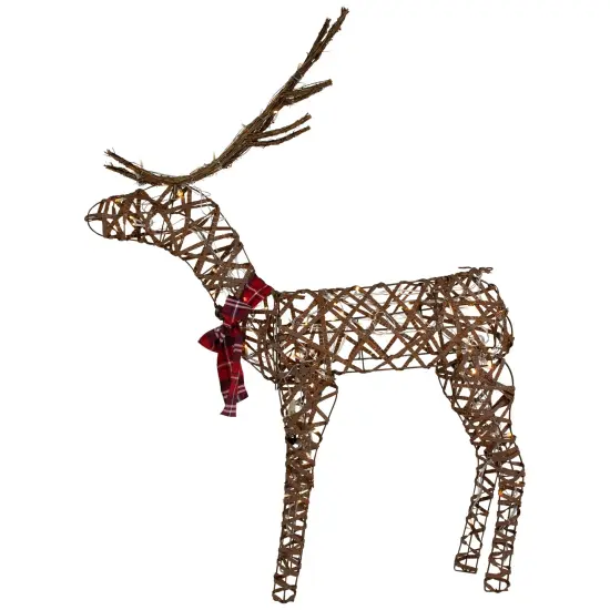 Northlight 47" LED Lighted Standing Rattan Reindeer Outdoor Christmas Decoration Brown {4}