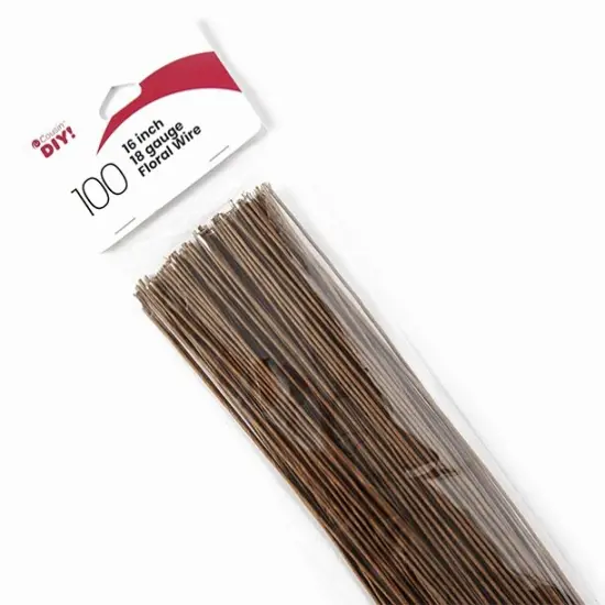 CousinDIY Floral Wire 18 Gauge 16" 100/Pkg-Brown {2}