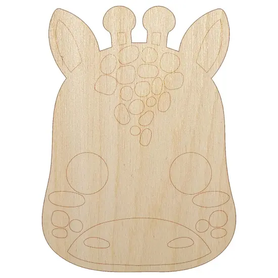 Charming Kawaii Chibi Giraffe Face Blushing Cheeks Unfinished Wood Shape Piece Cutout for DIY Craft Projects {7}
