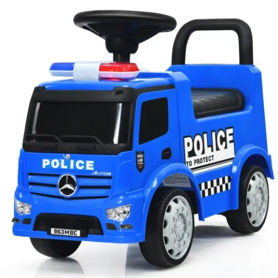 Mercedes Benz Kids Ride On Push Licensed Police Car-Blue {1}