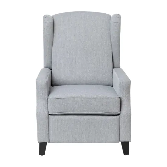 Merrick Lane Mauro Contemporary Pushback Recliner with Accent Nail Trim-Wingback Manual Recliner Cream {8}