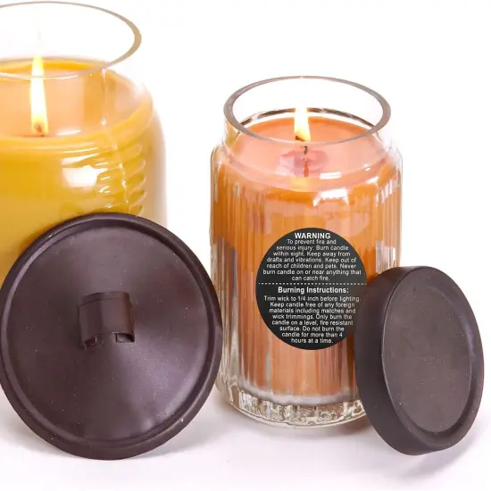 1000 PCS Candle Warning Labels, 1.5Inch round Candle Safety Labels Sticker for Candle Making DIY Candle Jars (Black) {4}