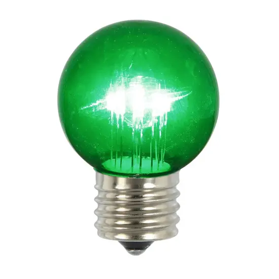 5PK -Vickerman Green Glass G50 Transparent LED Replacement Bulb Warm White {1}