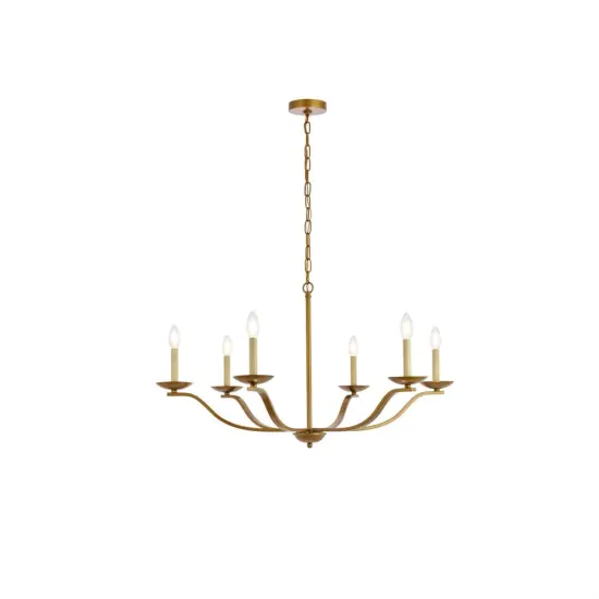 Trey 36 inch pendant in brass {1}