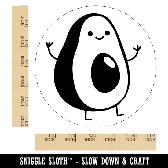 Friendly Avocado Buddy Self-Inking Rubber Stamp for Stamping Crafting Planners Blue {1}