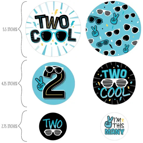 Big Dot of Happiness Two Cool - Boy - Blue 2nd Birthday Party Giant Circle Confetti - Party Decorations - Large Confetti 27 Count {3}
