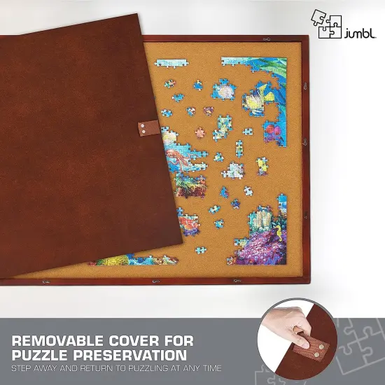 Jumbl 1500 Piece Puzzle Board, 27&rdquo; x 35&rdquo; Wooden Jigsaw Puzzle Table Board White {1}