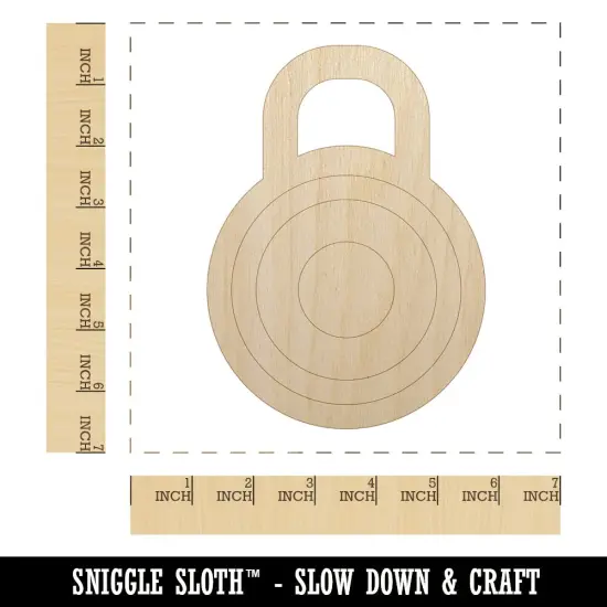 Combination Lock Doodle Unfinished Wood Shape Piece Cutout for DIY Craft Projects {1}