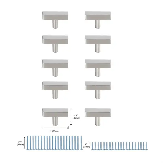 Dior Brushed Nickel T Bar Pull Multipack (set of 10) {6}