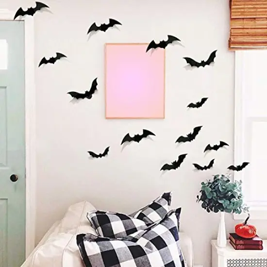 68 Pieces Bat Wall Decor, Halloween Bats Decorations 3D Bats Wall Decor Realistic PVC Bats Stickers for Outdoor DIY Home Decor Party Supplies {3}