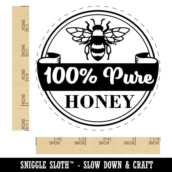 100% Pure Honey Bee for Apiarist Beekeeper Rubber Stamp for Stamping Crafting Planners {1}