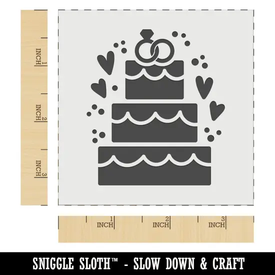 Wedding Cake Marriage Rings Hearts Wall Cookie DIY Craft Reusable Stencil {6}