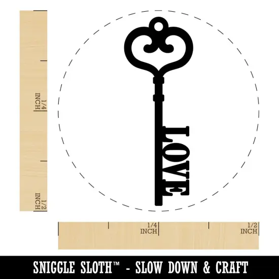 Vintage Heart Skeleton Key Love Self-Inking Rubber Stamp for Stamping Crafting Planners Yellow {1}