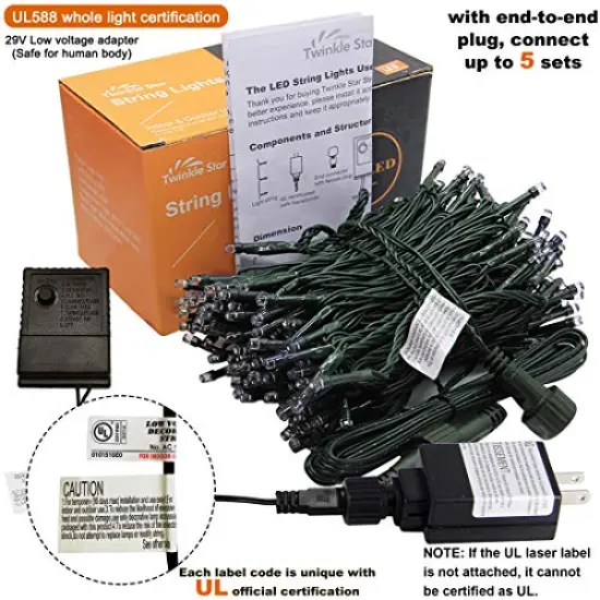 200 LED 66FT Halloween Fairy String Lights, Halloween Decoration Lights with 8 Lighting Modes, Mini String Lights Plug in for Indoor Outdoor Christmas Garden Wedding Party Decor, Orange {3}