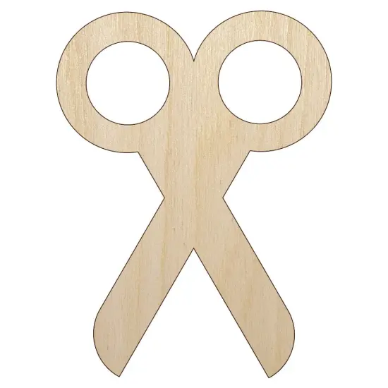 Scissors Symbol Unfinished Wood Shape Piece Cutout for DIY Craft Projects {1}