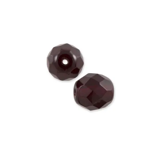 JewelrySupply Czech Fire Polished Glass Round Beads 6mm Garnet (Package of 25) {1}