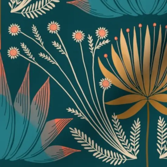 Various Fabrics by the Yard or Fat Quarter Floral Botanical Moody Wildflower Nature Garden Jewel Tone Custom Printed Fabric by Spoonflower {7}