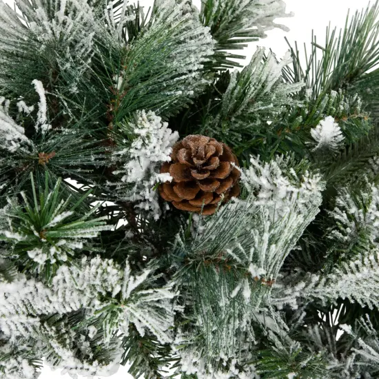 Northlight Real Touch&trade; Flocked Rosemary Emerald Angel Pine Artificial Christmas Wreath - 30-Inch, Unlit Green {6}