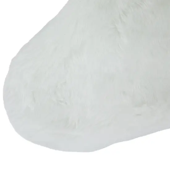 Northlight 19" White Plush Christmas Stocking {6}