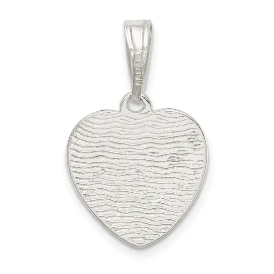 Sterling Silver Heart Pendant Charm Love Jewelry 16mm x 15mm {3}