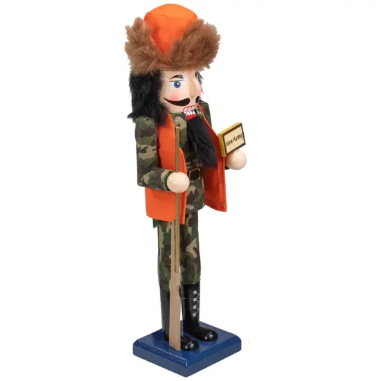 Northlight 15" Orange and Green "Gone Hunting" Christmas Nutcracker in Camouflage {4}