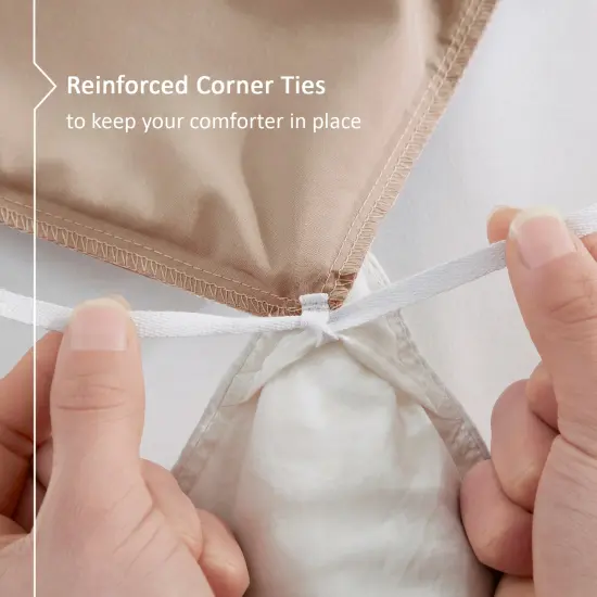 Nestl Double Brushed Microfiber Duvet Cover Set Taupe {5}