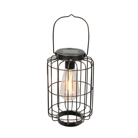 Metal Hanging Bird Cage LED Solar Light Indoor Outdoor Accent Patio Decor {5}