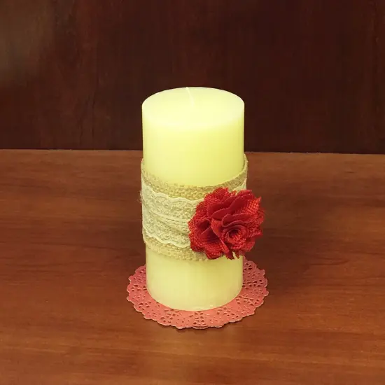 Wrapables Shabby Chic Burlap Rose Flower 3 Inch Diameter (Set of 12), Red {3}