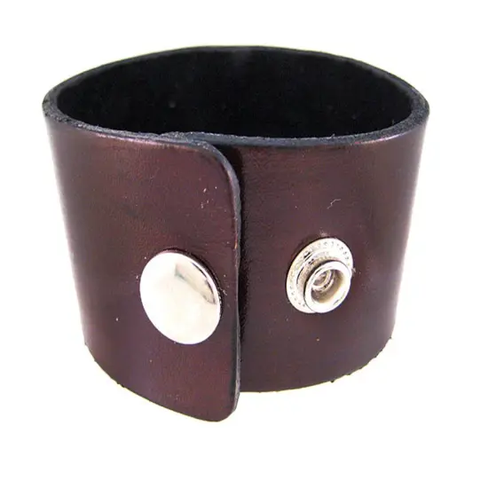 Brown Leather Skull & Crossbones Bracelet Wristband {3}