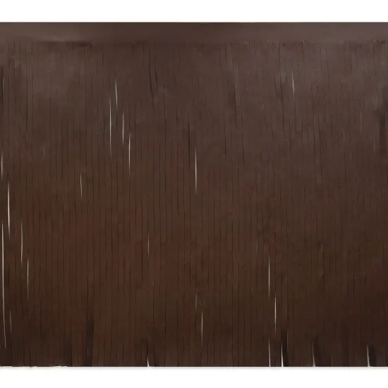 12" Premium Vegan Leather Fringe Trim Dark Brown {1}