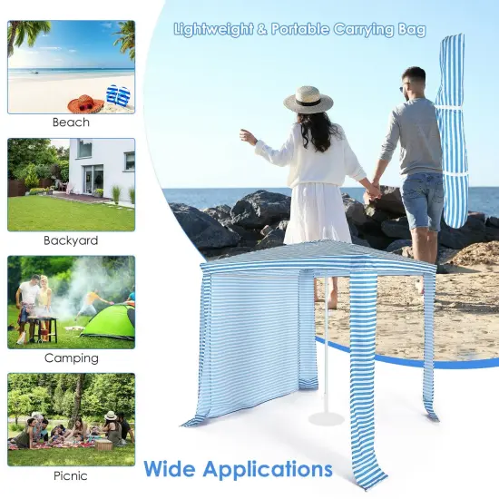 Foldable and Easy-Setup Beach Canopy With Carry Bag Blue {1}