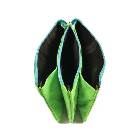 Wrapables Three Layer Multifunctional Pencil Case Cosmetic Bag Green {2}