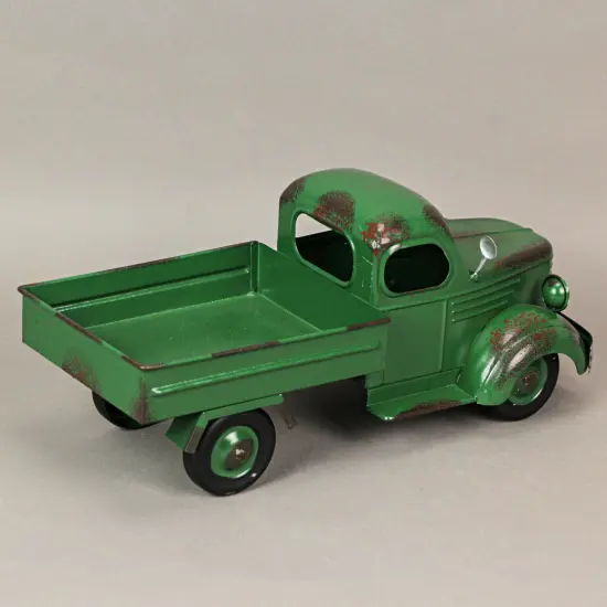 14 In Long Green Rustic Metal Decorative Vintage Pickup Truck Planter Farmhouse {4}