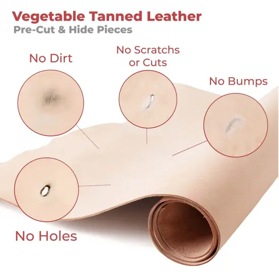 European Leather Work 5-6 oz. (2-2.4mm) Vegetable Tanned Leather Pre-Cut Full Grain Cowhide Leathercraft for Tooling, Engraving, Carving, Molding, Embossing, Stamping, & Dyeing {5}