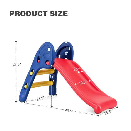 2 Step Children Folding Plastic Wide Slide with Stable Base {4}