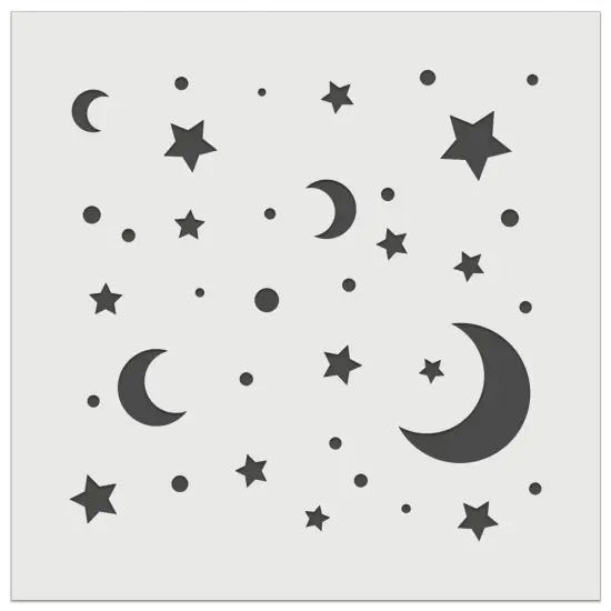 Moon and Stars Wall Cookie DIY Craft Reusable Stencil {2}