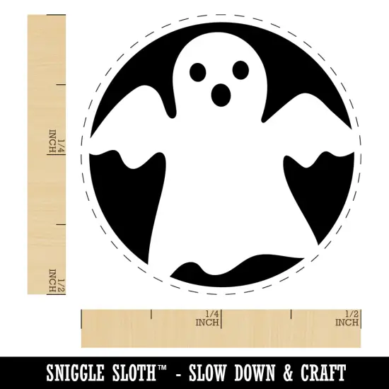 Spooky Halloween Ghost Self-Inking Rubber Stamp Ink Stamper for Stamping Crafting Planners Yellow {1}