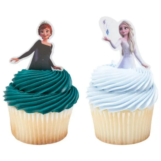 Frozen II Anna and Elsa Poly DecoPics&reg; Cupcake Decoration, 12ct {4}