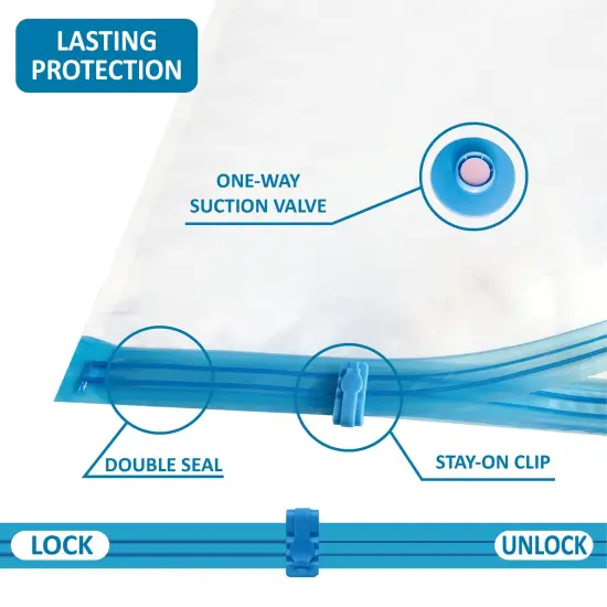 20 Pack Vacuum Storage Bags, Space Saver Bags (4 Jumbo/4 Large/4 Medium/4 Small/4 Roll) Compression Storage Bags for Comforters and Blankets, Vacuum Sealer Bags for Clothes Storage, Hand Pump Included {6}