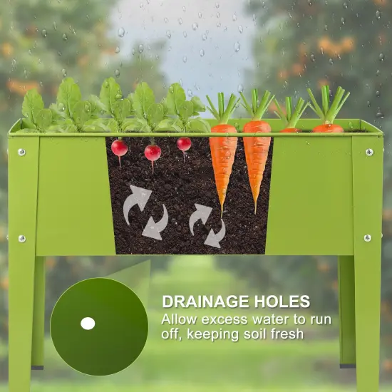 24.5 x 12.5 Inch Outdoor Elevated Garden Plant Stand Flower Bed Box {4}