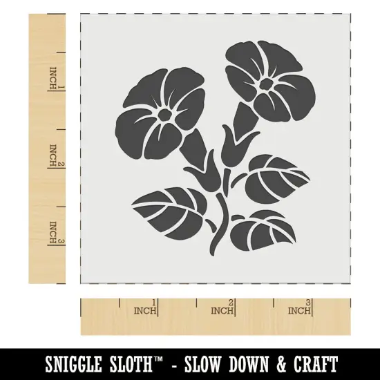 Morning Glory Flowers Wall Cookie DIY Craft Reusable Stencil {5}