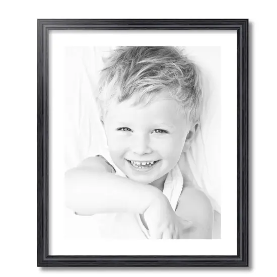 ArtToFrames 21x25" Matted Picture Frame with 17x21" Single Mat Photo Opening Framed in 1.25" Black and 2" Mat (FWM-4083-21x25) {4}
