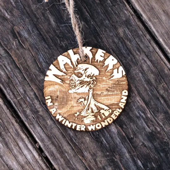 Ornament - Walkers in a Winter Wonderland - Raw Wood 3x3in {2}